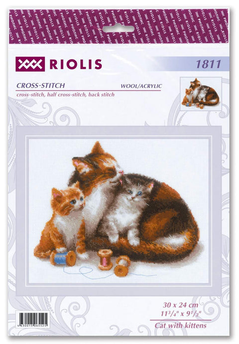 Cat with Kittens siuvinėjimo rinkinys iš RIOLIS Nr.: 1811HOBI.LT 🇱🇹