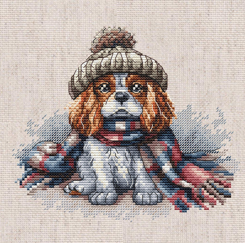 Cavalier King Charles spanielis – kryželiu siuvinėjimo rinkinys AVA