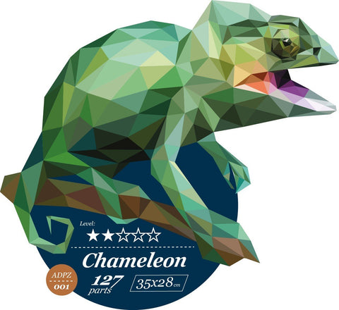 Chameleon - unikali MEDINĖ dėlionė iš 127 detaliųHOBI.LT 🇱🇹