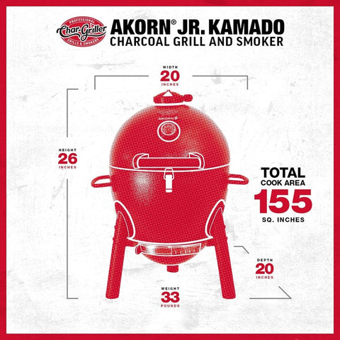 Kompaktiška kamado anglinė kepsninė 35 cm su ketaus grotelėmis rūkymui
