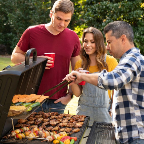 Lauko anglinė kepsninė su ketaus grotelėmis BBQ Pro Deluxe grilis