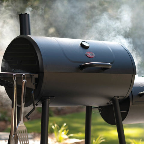 Char-Griller Smokin Champ lauko grilis-rūkykla su ketaus grotelėmis