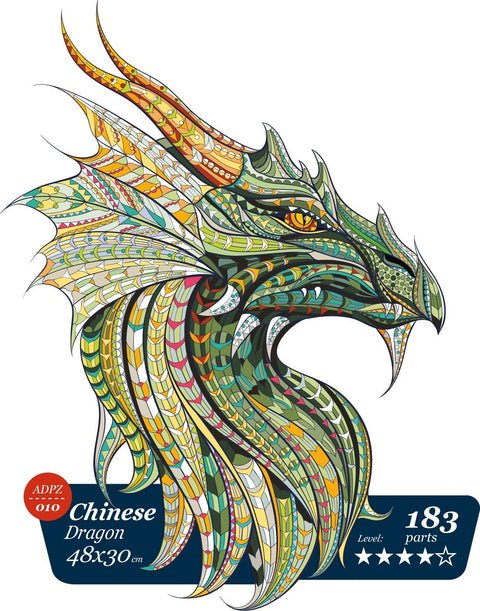 Chinese dragon - unikali MEDINĖ dėlionė iš 183 detaliųHOBI.LT 🇱🇹