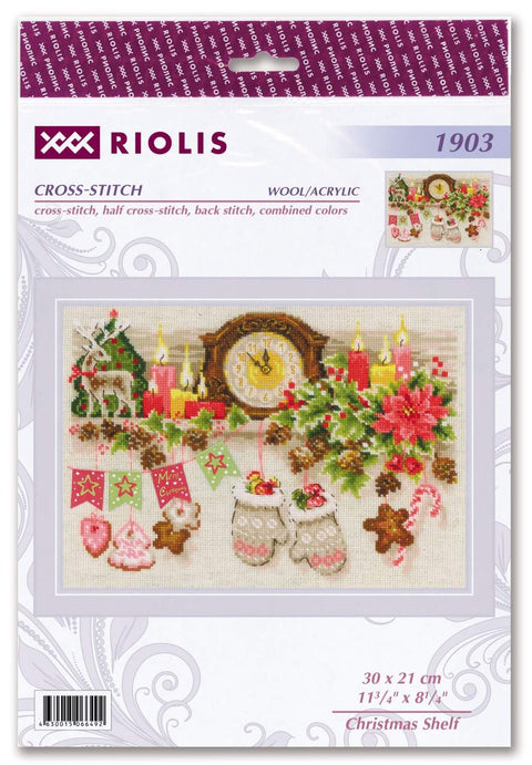 RIOLIS: Christmas Shelf siuvinėjimo rinkinys iš RIOLIS Nr.: 1903 - HOBI.LT 🇱🇹