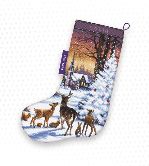 Christmas Wood Stocking SLETI948 - siuvinėjimo kryželiu rinkinysHOBI.LT 🇱🇹