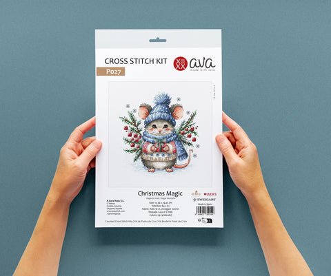 Kalėdinė magija – kryželiu siuvinėjimo rinkinys AVA-P027