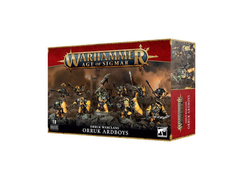 Warhammer Age of Sigmar Orruk Warclans Ardboyz – 10 miniatiūrų rinkinys