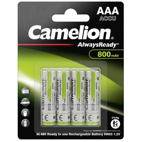 Camelion AlwaysReady AAA 800mAh įkraunamos NiMH baterijos, 4 vnt