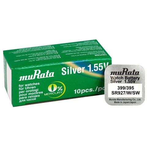 Murata SR927SW 395/399 sidabro oksido laikrodžių baterijos 10 vnt.