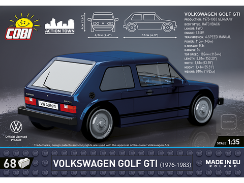 COBI Volkswagen Golf GTI (1976–1983) 1:35 konstruktorius, 68 dalys