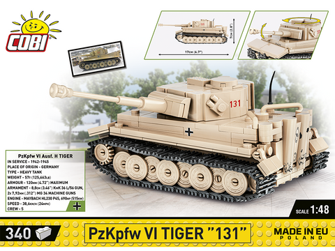 COBI Tiger 131 PzKpfw VI tanko konstruktorius 1:48, 340 detalių