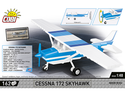 COBI Cessna 172 Skyhawk konstruktorius 1:48, balta–mėlyna (26622)