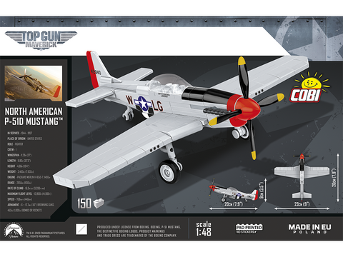 COBI P-51D Mustang lėktuvo konstruktorius 1:48, 150 detalių (5847)