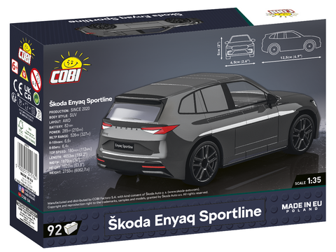 COBI Škoda Enyaq Sportline konstruktorius 1:35, 92 detalės, 6+