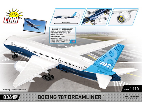 COBI Boeing 787 Dreamliner konstruktorius, 1:110, 836 detalių