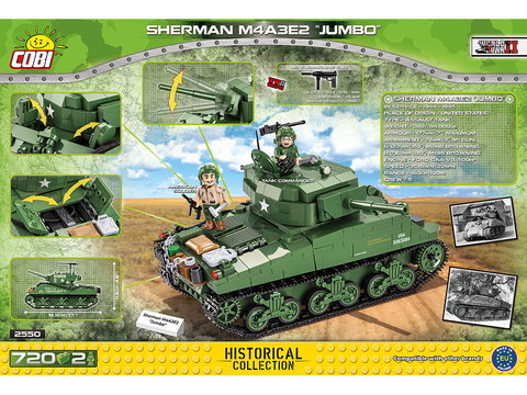 COBI Sherman Jumbo M4A3E2 tanko konstruktorius 1:35, 720 detalių