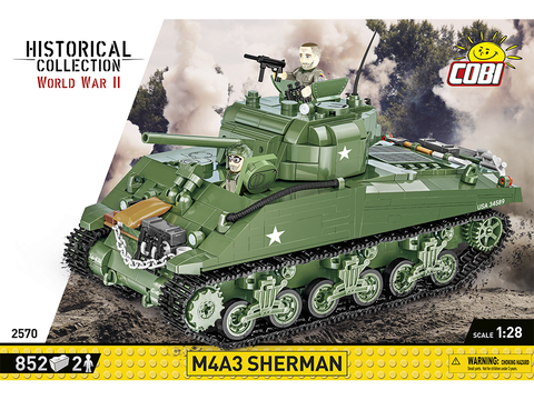 COBI M4A3 Sherman tanko konstruktorius, 1:28, 852 detalių