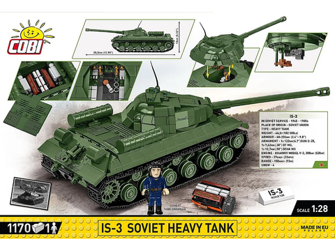 COBI IS-3 sovietinis sunkusis tankas – konstruktorius, 1:28, 1170 det.