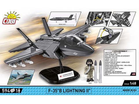 COBI F-35B Lightning II lėktuvas – konstruktorius 1:48, 594 detalės