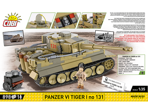COBI Panzer VI Tiger I Nr.131 konstruktorius, 1:35, 898 detalių