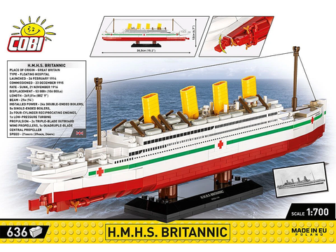 COBI HMHS Britannic laivo konstruktorius 1:700, 636 detalių