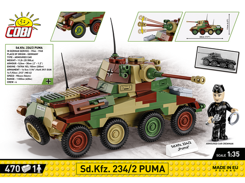 COBI konstruktorius Sd.Kfz. 234/2 Puma, 1:35, 470 detalių