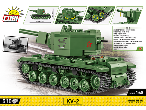 COBI KV-2 tanko konstruktorius 1:48, 510 detalių