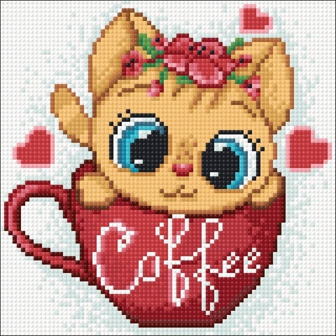 Crafting Spark: Coffee Cat 20х20 Deimantinio Paveikslo komplektas Cs2707 - HOBI.LT 🇱🇹