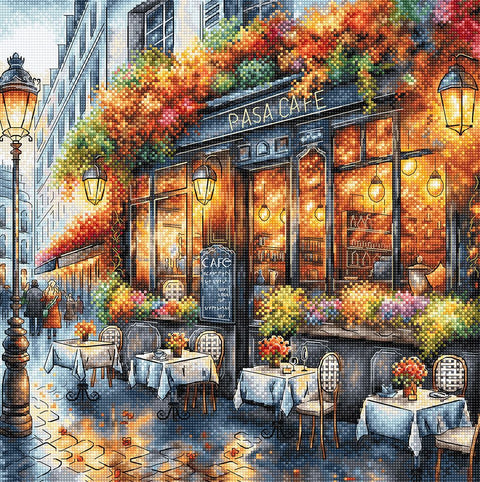 Rudens kava – kryželiu siuvinėjimo rinkinys, 29x29 cm, Aida 16