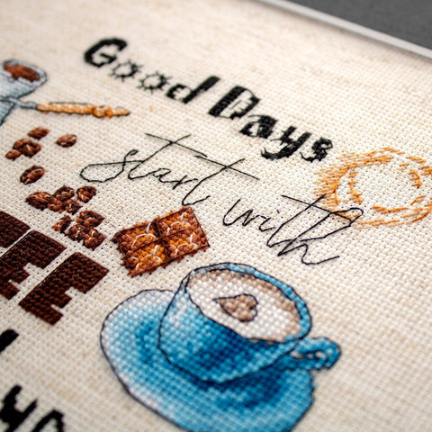 LetiStitch: Coffee Time SLETI927 - siuvinėjimo kryželiu rinkinys - HOBI.LT 🇱🇹