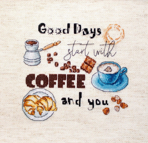 LetiStitch: Coffee Time SLETI927 - siuvinėjimo kryželiu rinkinys - HOBI.LT 🇱🇹