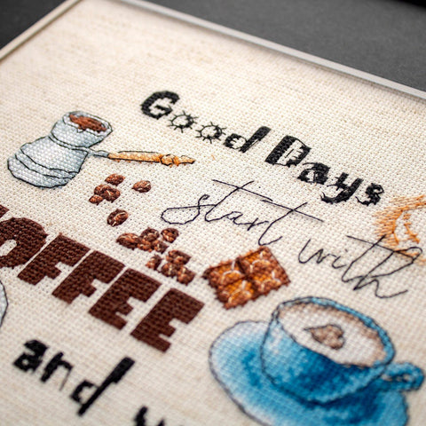 LetiStitch: Coffee Time SLETI927 - siuvinėjimo kryželiu rinkinys - HOBI.LT 🇱🇹