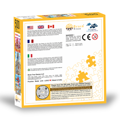Brain Tree Games dėlionė „Spalvoti stebuklai“ – 500 det., atsitiktinis pjūvis, 49×36 cm