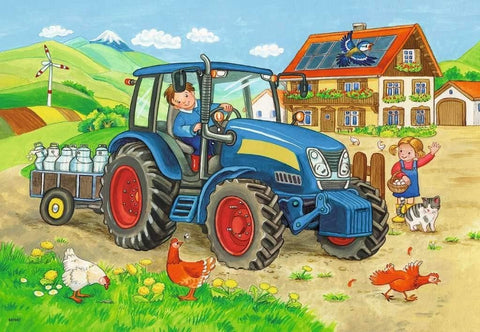 Ravensburger: Construction site and Farm 2 x 12 Puzzles - RAVENSBURGER dėlionė - HOBI.LT 🇱🇹