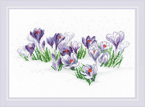 RIOLIS: Crocuses under the Snow siuvinėjimo rinkinys iš RIOLIS Nr.: 1855 - HOBI.LT 🇱🇹