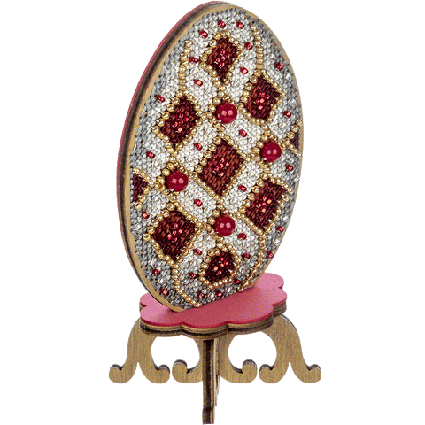 Velykinis medinis kiaušinis – Siuvinėjimo kryželiu rinkinys 6,5×11,5 cm