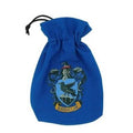 dovanų maišelis mėlynas su Ravenclaw herbu, užrišamas juodu raišteliu, kompaktiškas smulkmenoms ir dovanoms