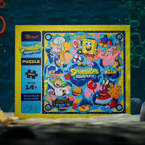 SpongeBob SquarePants 1000 detalių dėlionė – spalvingas Bikini Bottom
