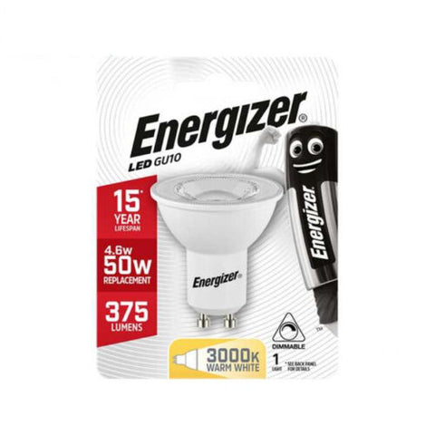 Energizer GU10 LED 4.6W 3000K šiltai balta lemputė A++