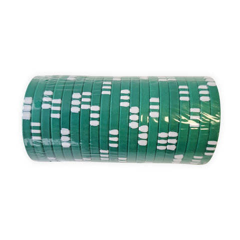 Pokerio žetonai Bicycle, 20 vnt., žali, moliu užpildyti 8 g