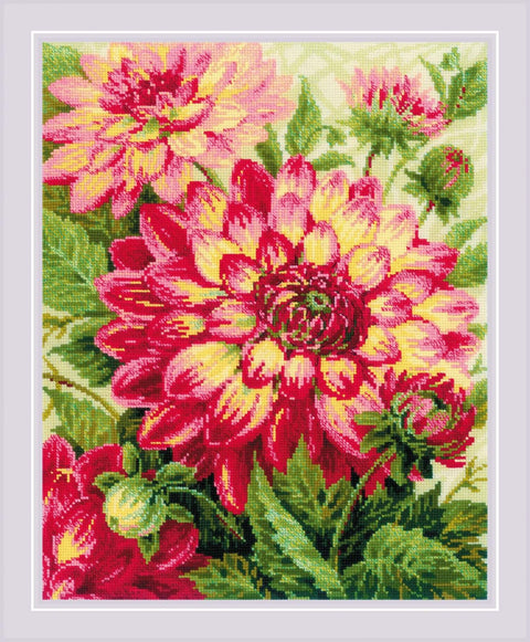 RIOLIS: Dahlias Siuvinėjimo rinkinys iš RIOLIS Nr.: 1968 - HOBI.LT 🇱🇹