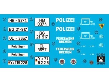 Das Werk Kurierwagen 181 Bluelight Version, surenkamas modelis 1/35, 35045