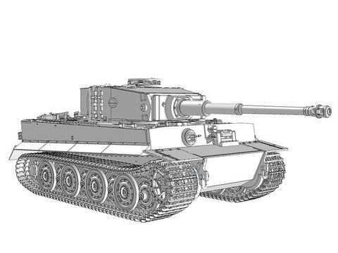 Das Werk Tiger I (PzKpfw VI) vėlyvas 1/35 plastikinis tanko modelis #35028