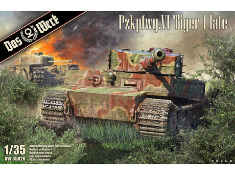 Das Werk Tiger I (PzKpfw VI) vėlyvas 1/35 plastikinis tanko modelis #35028