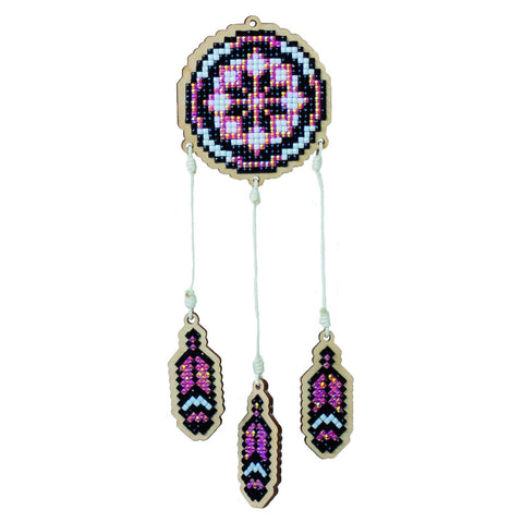 Wizardi: Deimantinės mozaikos suvenyras Dreamcatcher - Pink WW202 - HOBI.LT 🇱🇹