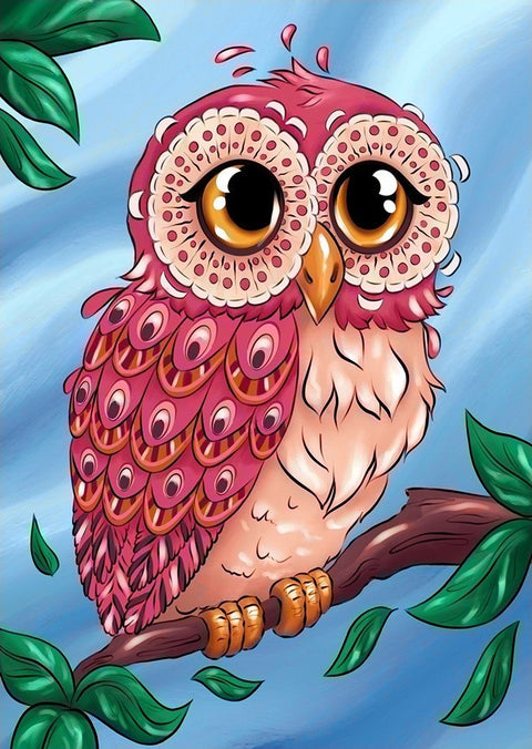 Wizardi: Deimantinis paveikslas Colourful Owl WD2491 - HOBI.LT 🇱🇹