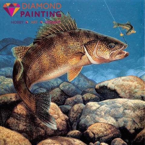 Deimantinė tapyba Diamond Painting ešerio motyvas su gintariniais atspalviais, 40×40 cm rinkinys