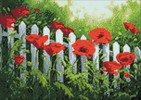 Wizardi: Deimantinis paveikslas Garden Poppies WD008 38*27 cm - HOBI.LT 🇱🇹