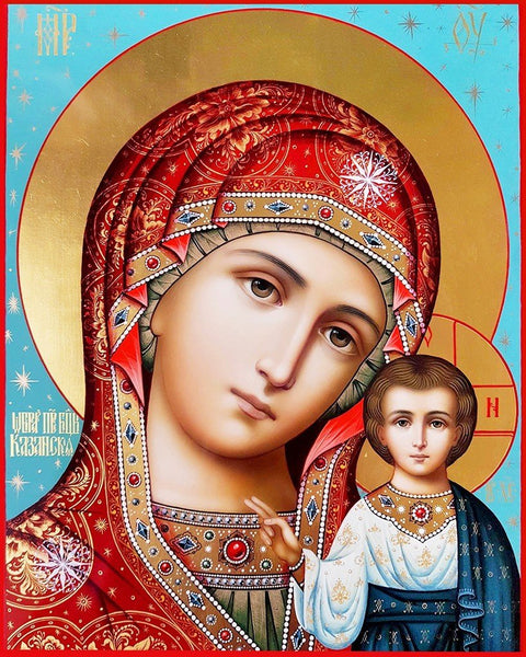 Wizardi: Deimantinis paveikslas Mother - of - God of Kazan Icon 40*50 cm WD2559 - HOBI.LT 🇱🇹