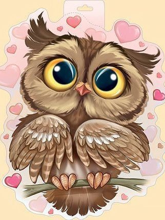 Wizardi: Deimantinis paveikslas Owl in Love WD296 15*20 cm - HOBI.LT 🇱🇹